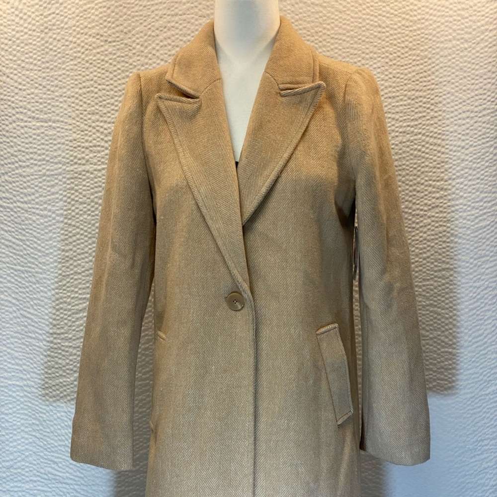 NWT APT. 9 Beige Wool Trench/Peacoat S